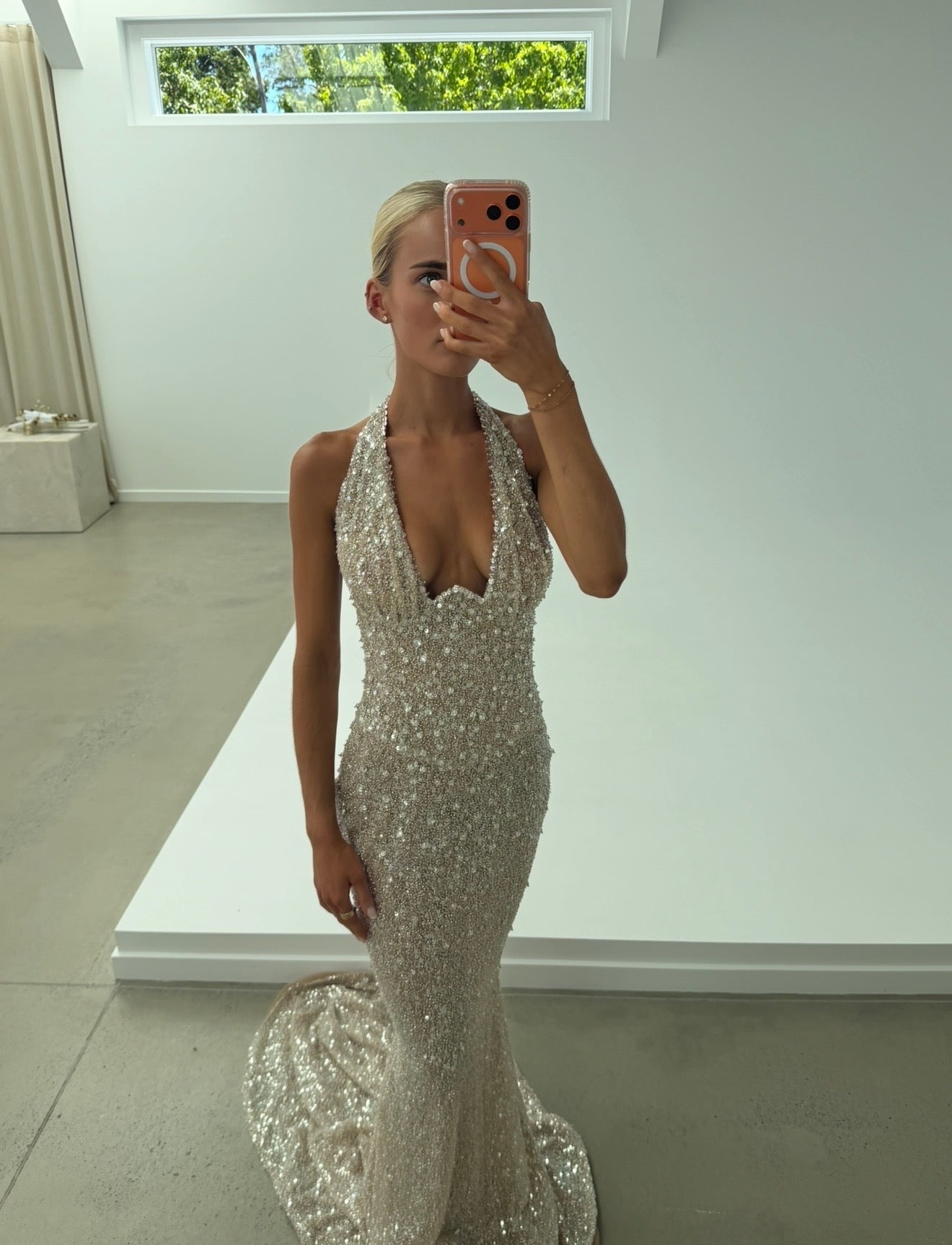 Albina Dyla Golden Mirage Gown ABC Dress Hire Albina Dyla Golden Mirage Gown ABC Dress Hire
