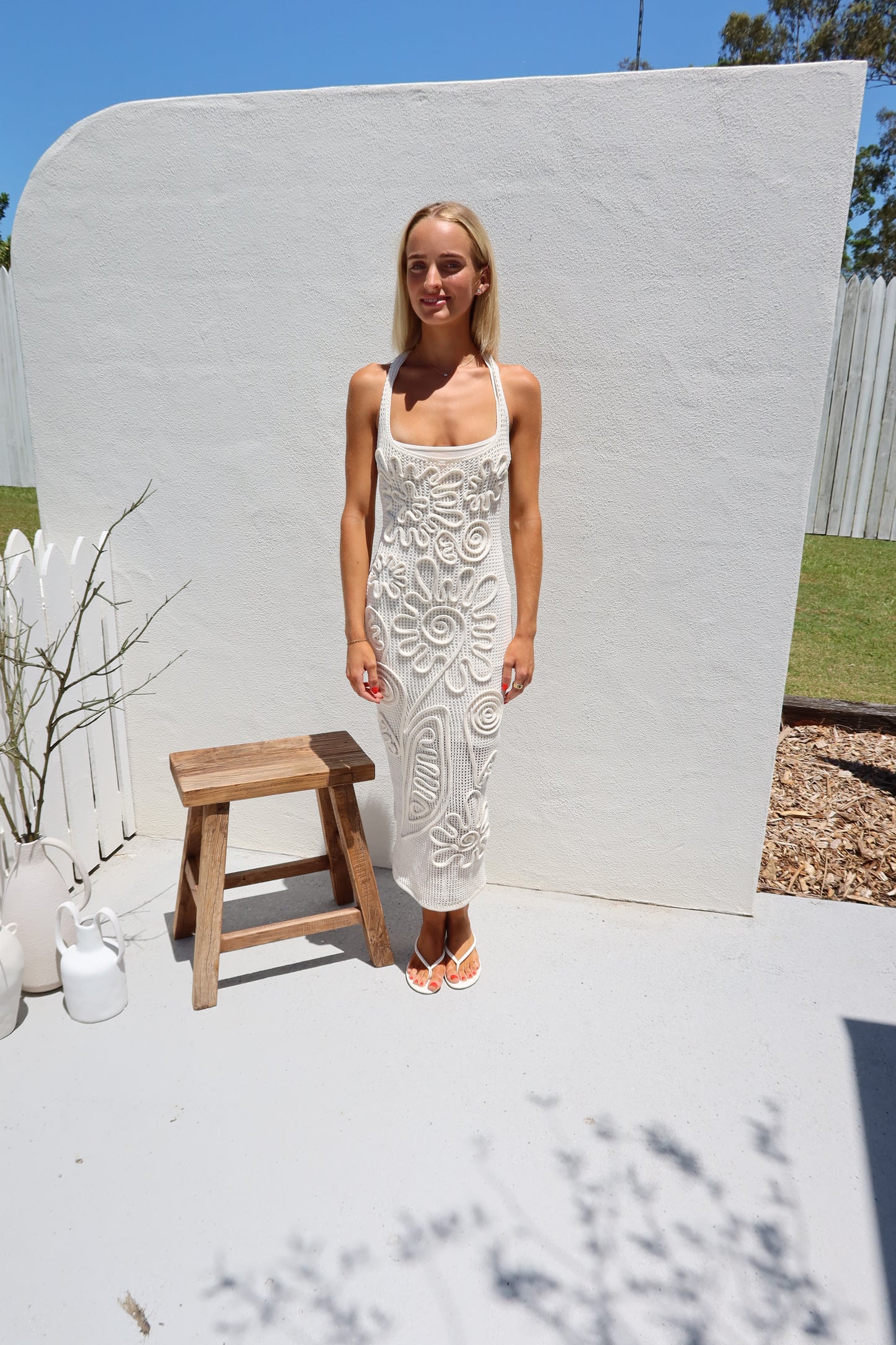 Cult Gaia Nissa Knit Dress White