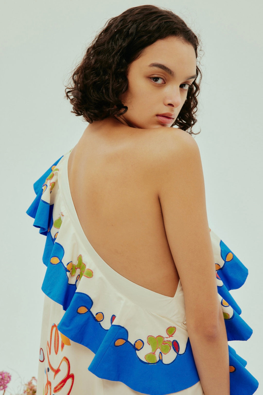 Alemais Nadia One Shoulder Ruffle Dress