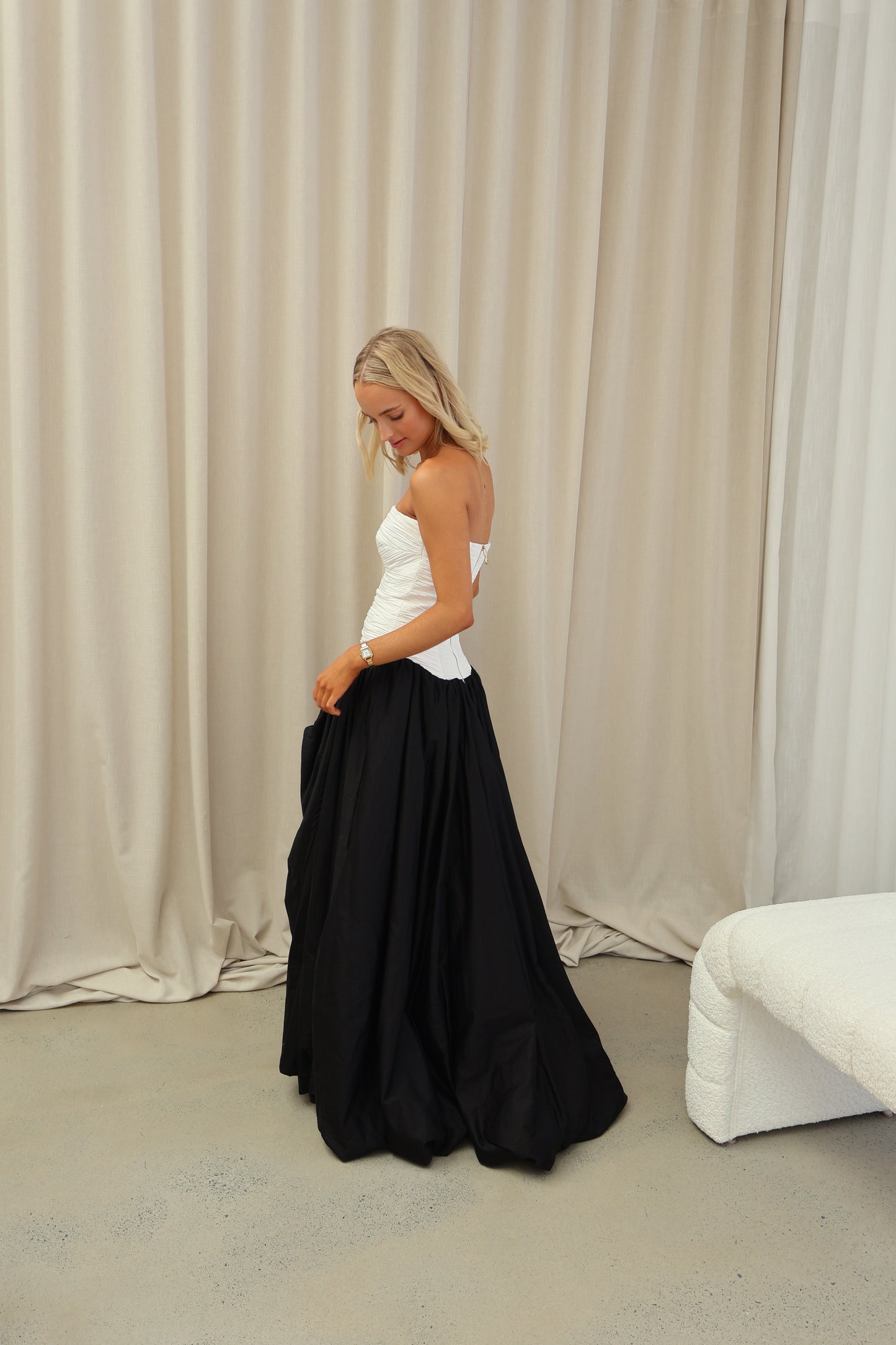 Aje Violette Bubble Hem Maxi Dress