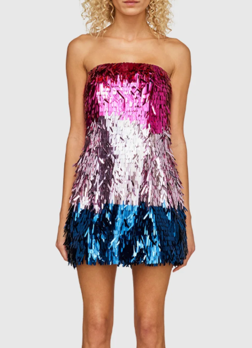 Leo Lin Stefani Sequin Strapless Mini Dress - Nightfall
