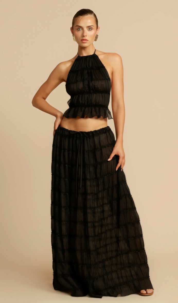 Arcina Ori Juliette halter black set ABC Dress Hire Arcina Ori Juliette halter black set ABC Dress Hire