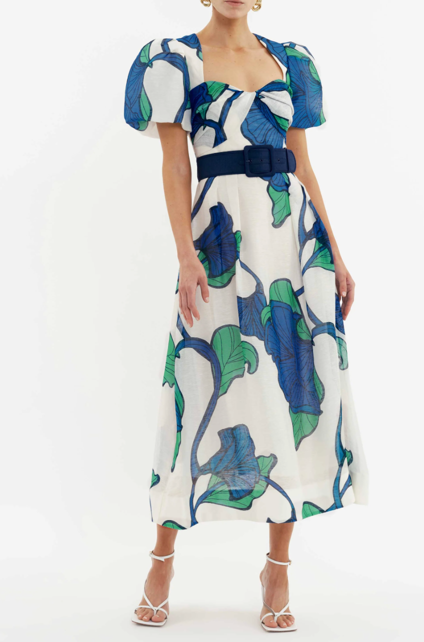 Rebecca Vallance Blue Ivy Midi Dress - Print ABC Dress Hire Rebecca Vallance Blue Ivy Midi Dress - Print ABC Dress Hire