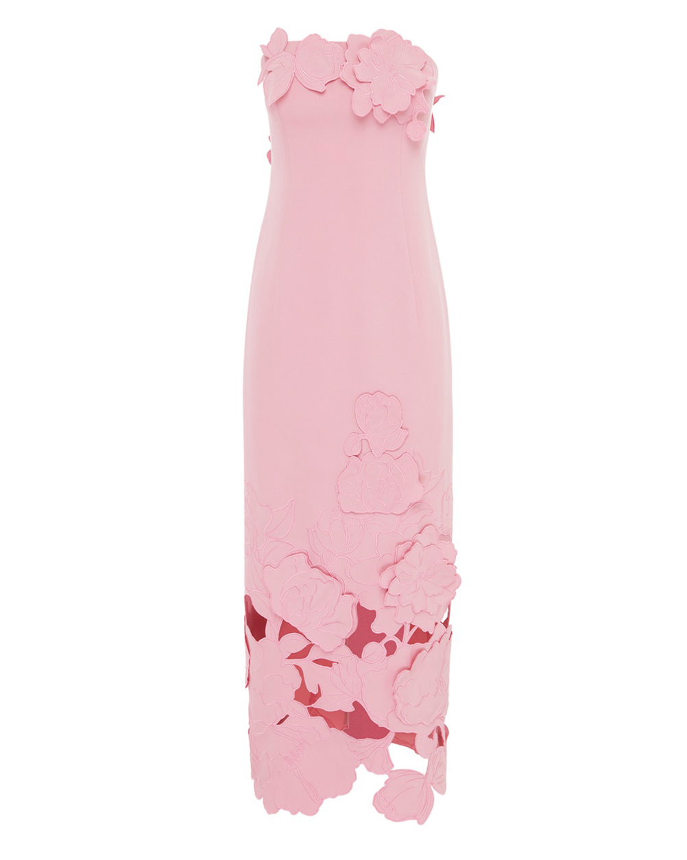 Leo Lin Rayna Appliqué Bustier Maxi Dress - Flamingo