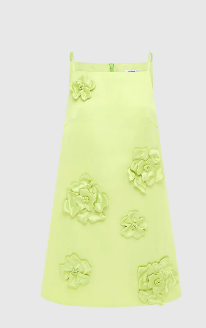 Leo Lin Leia Petal Mini Dress - Chartreuse