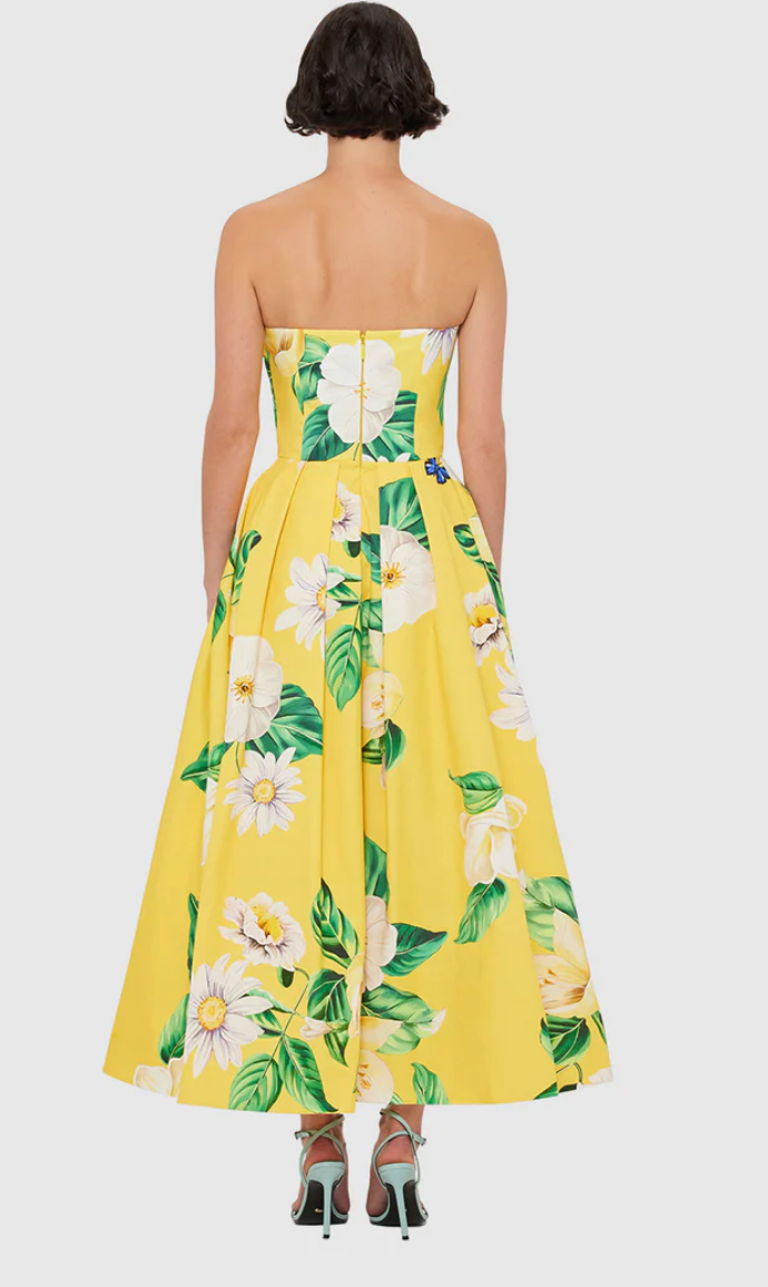 Leo Lin Lynn Bustier Midi Dress - Joie Print in Sunshine