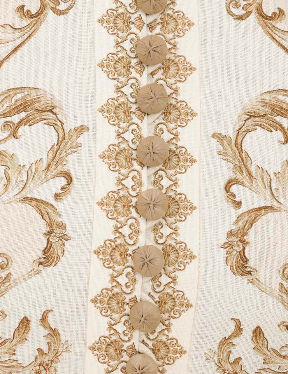 Zimmermann Hypnotic Buttoned Midi Dress - Cream Peony Size 0, 1 & 2