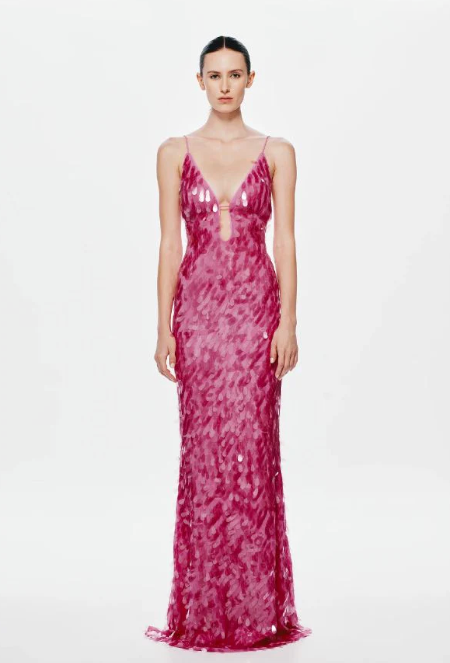 misha sapphire sequin dress Misha The 'Sapphire' Sequin Dress Fuchsia – ABC Dress Hire