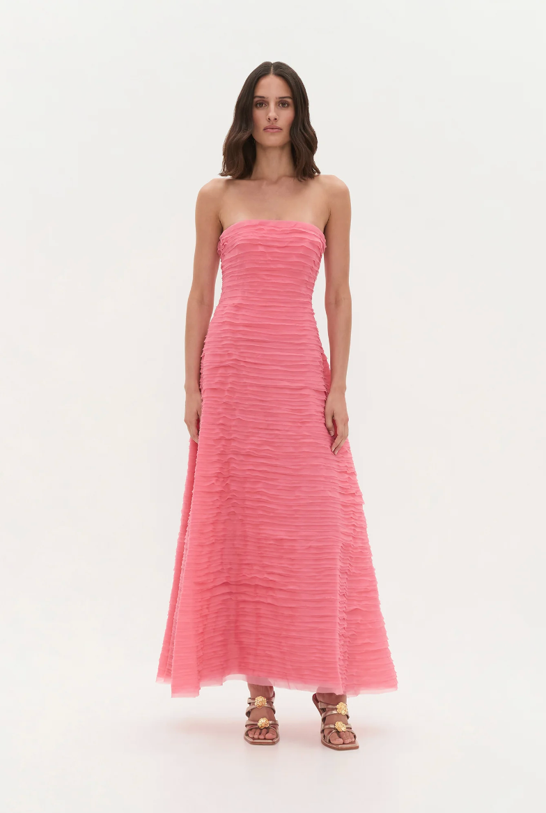 Aje Soundscape Maxi Dress - Guava pink