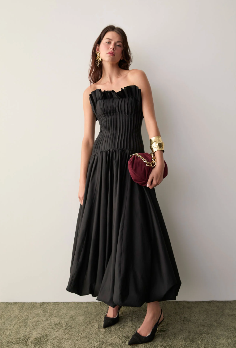 Aje Ivy Bubble Hem Gown