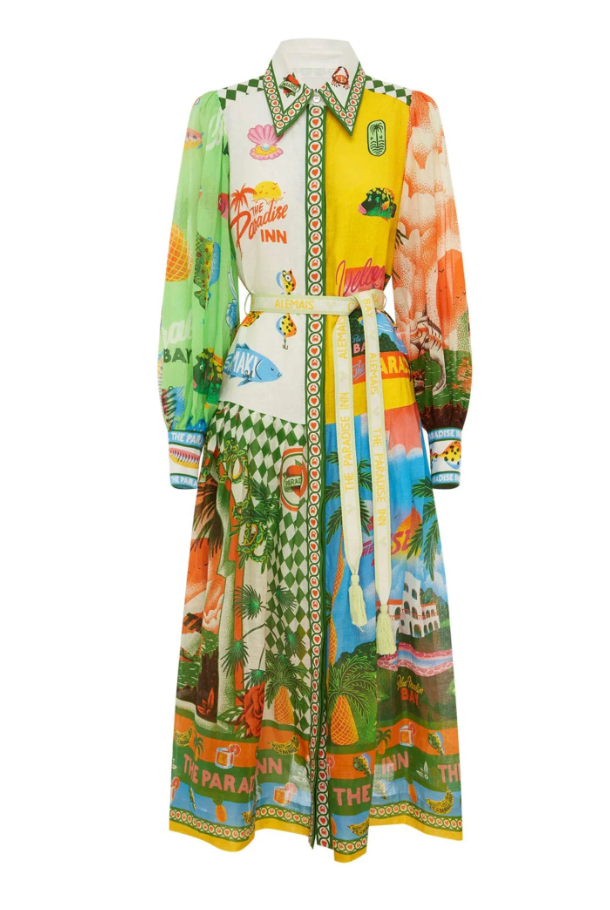 Alemais Paradiso Midi Shirtdress Multi Print