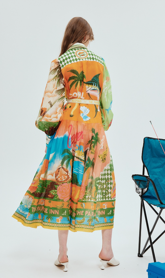 Alemais Paradiso Midi Shirtdress Multi Print