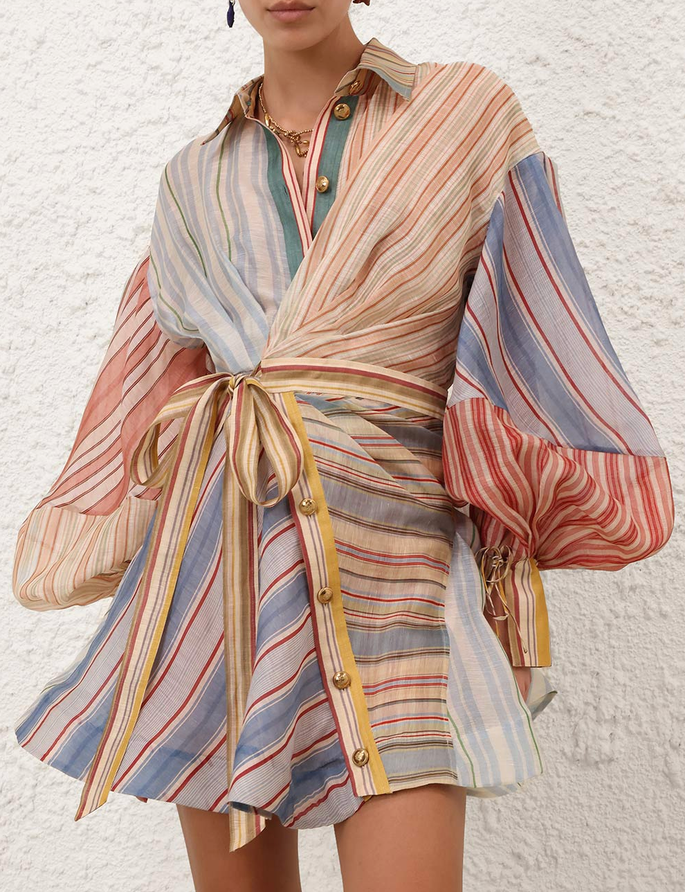 Zimmermann Rebellion Striped Mini Dress