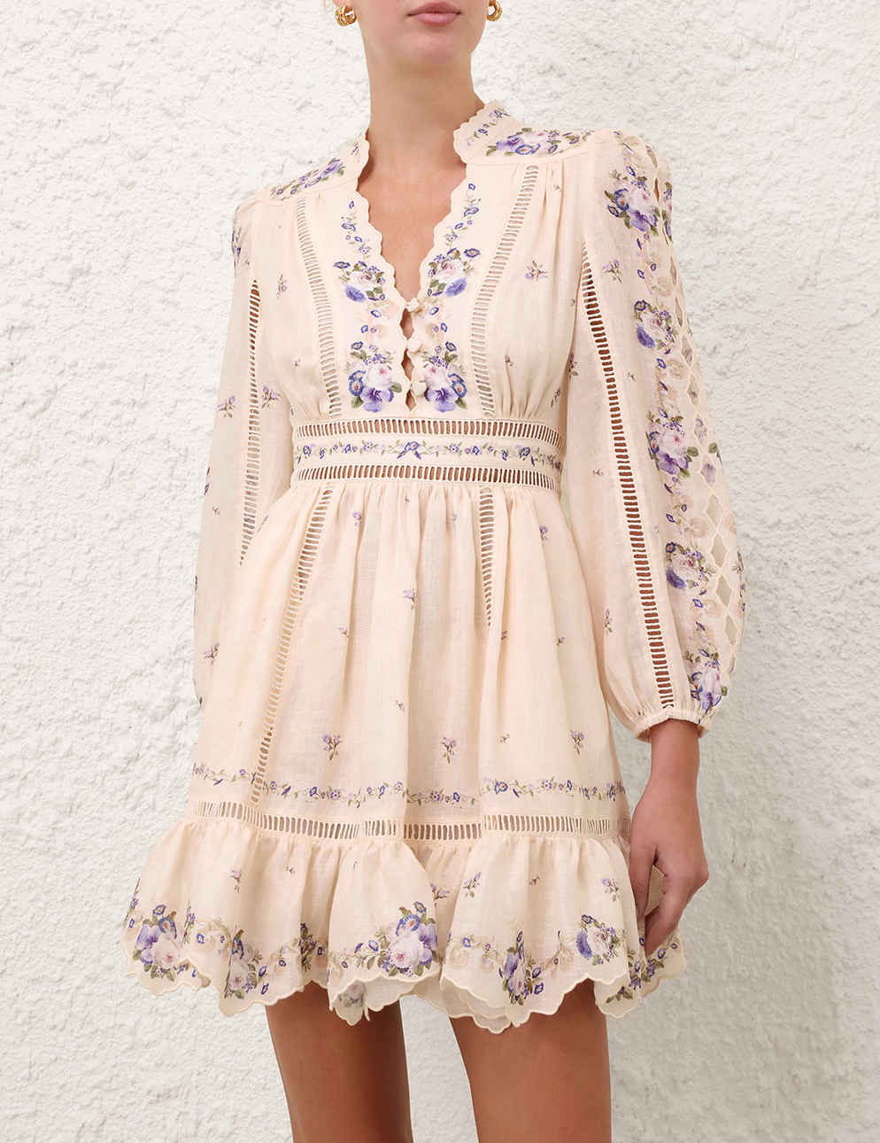 Zimmermann Patience plunge mini dress – ABC Dress Hire