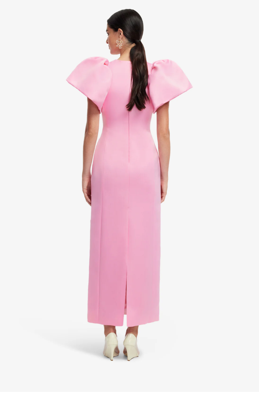 Leo Lin Floral Appliqué Maxi Dress
