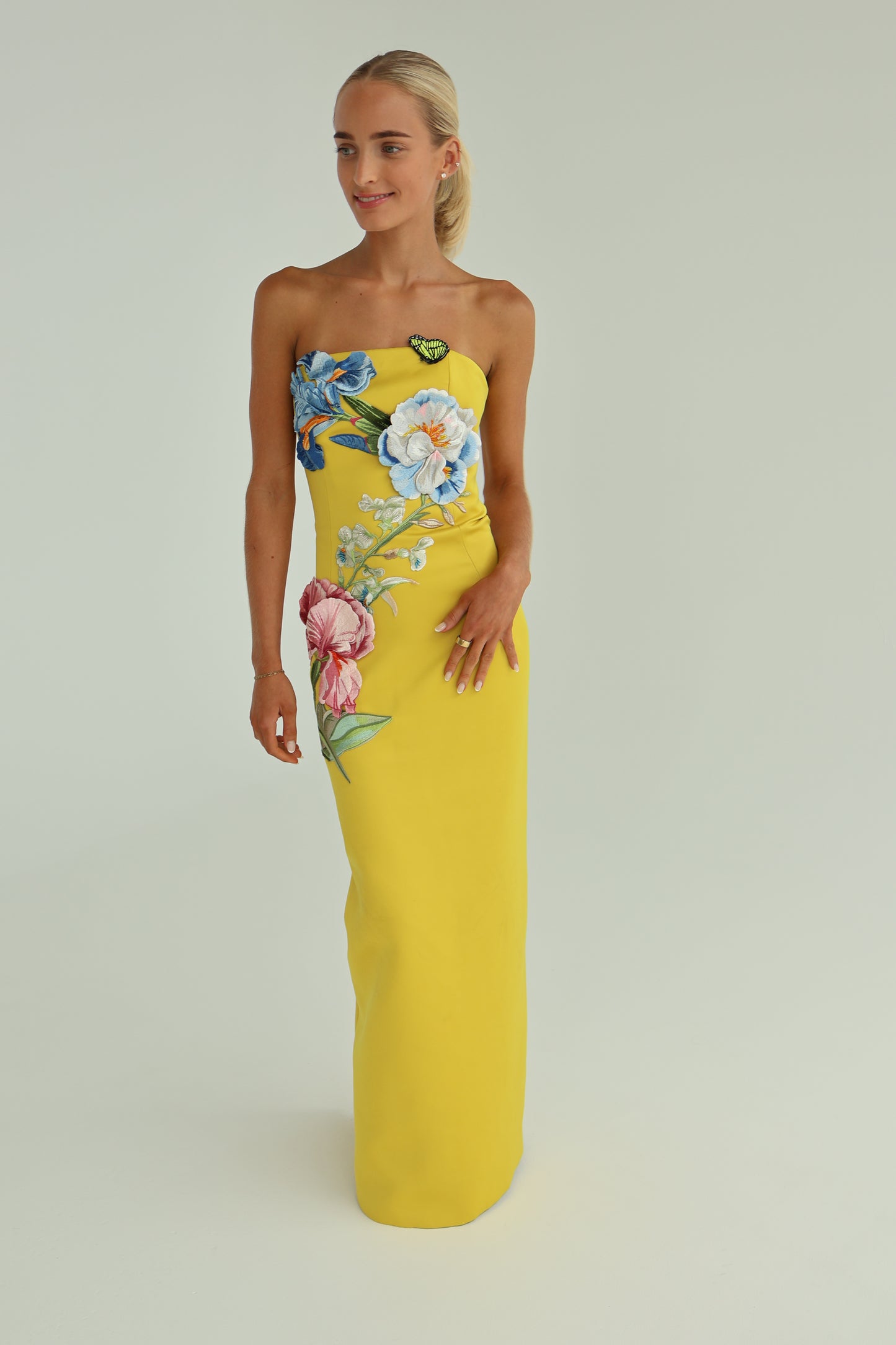 Leo Lin Rayna Appliqu Floral Bustier Maxi Dress ABC Dress Hire Leo Lin Rayna Appliqu Floral Bustier Maxi Dress ABC Dress Hire