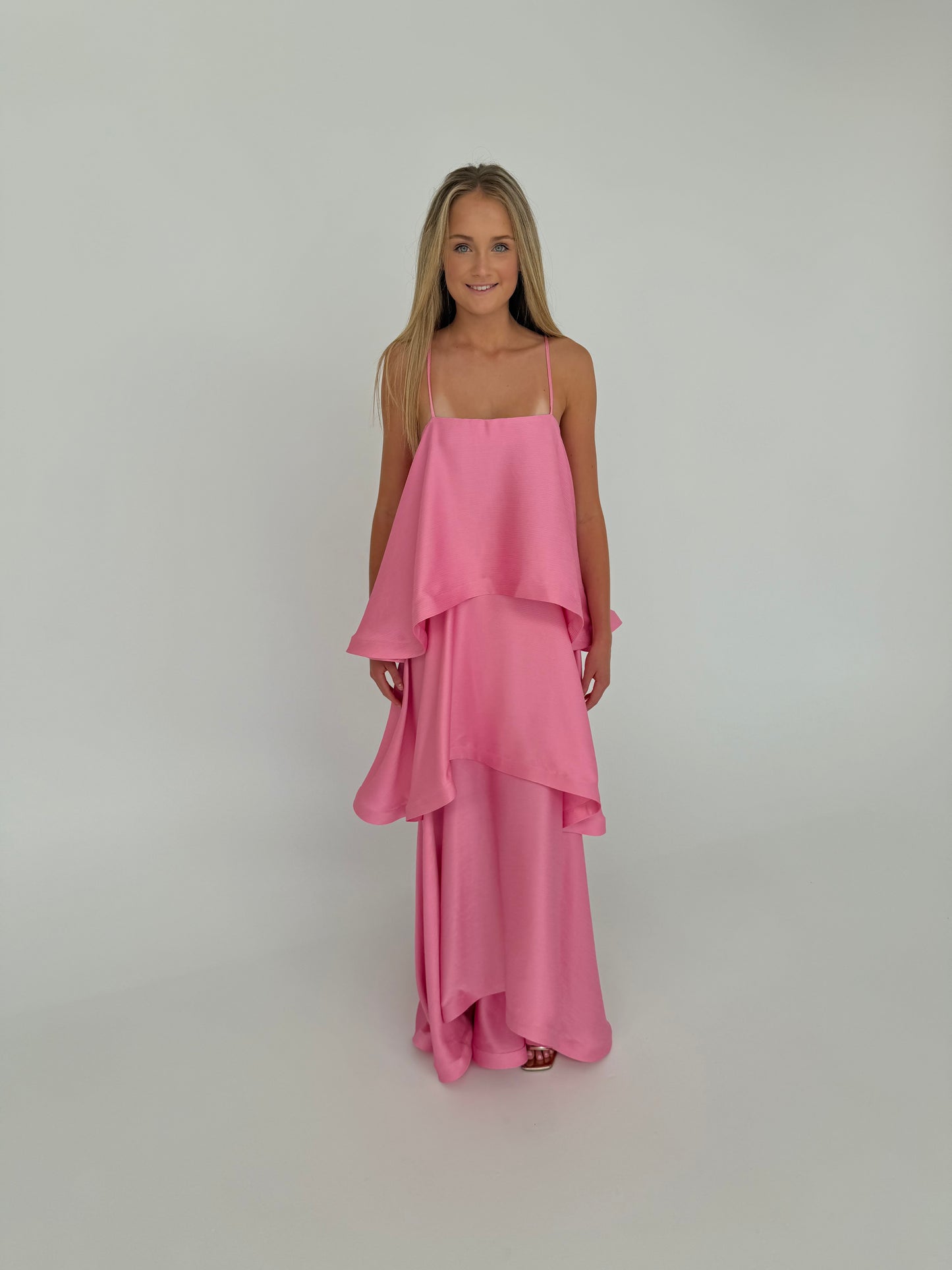 Elliatt Tilly Tiered Maxi Dress in Pink