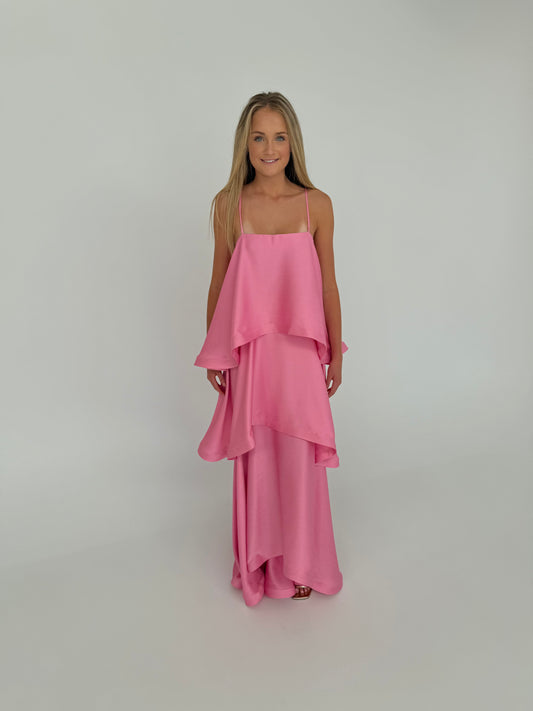 Elliatt Tilly Tiered Maxi Dress in Pink