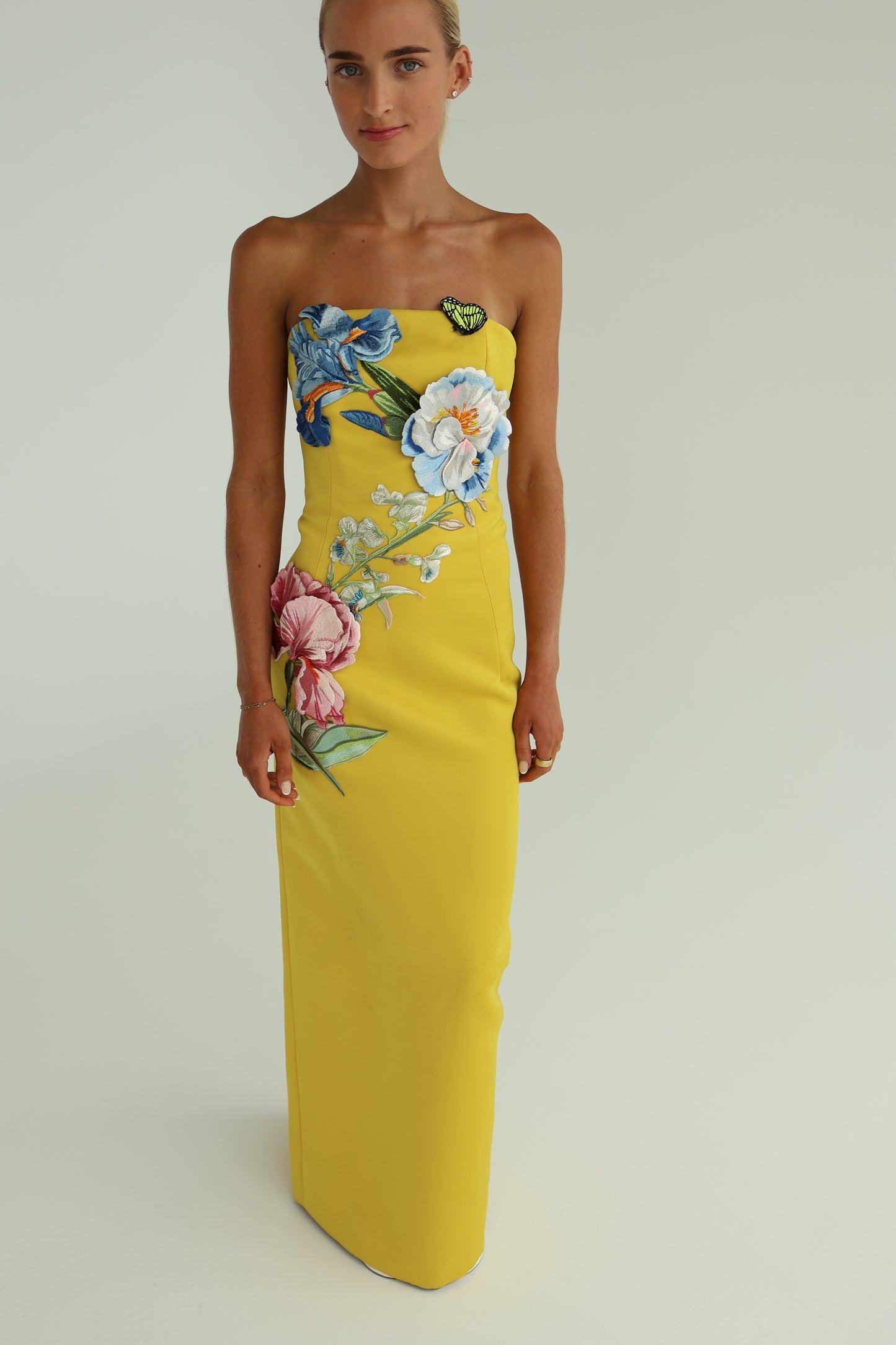 Leo Lin Rayna Appliqué Floral Bustier Maxi Dress