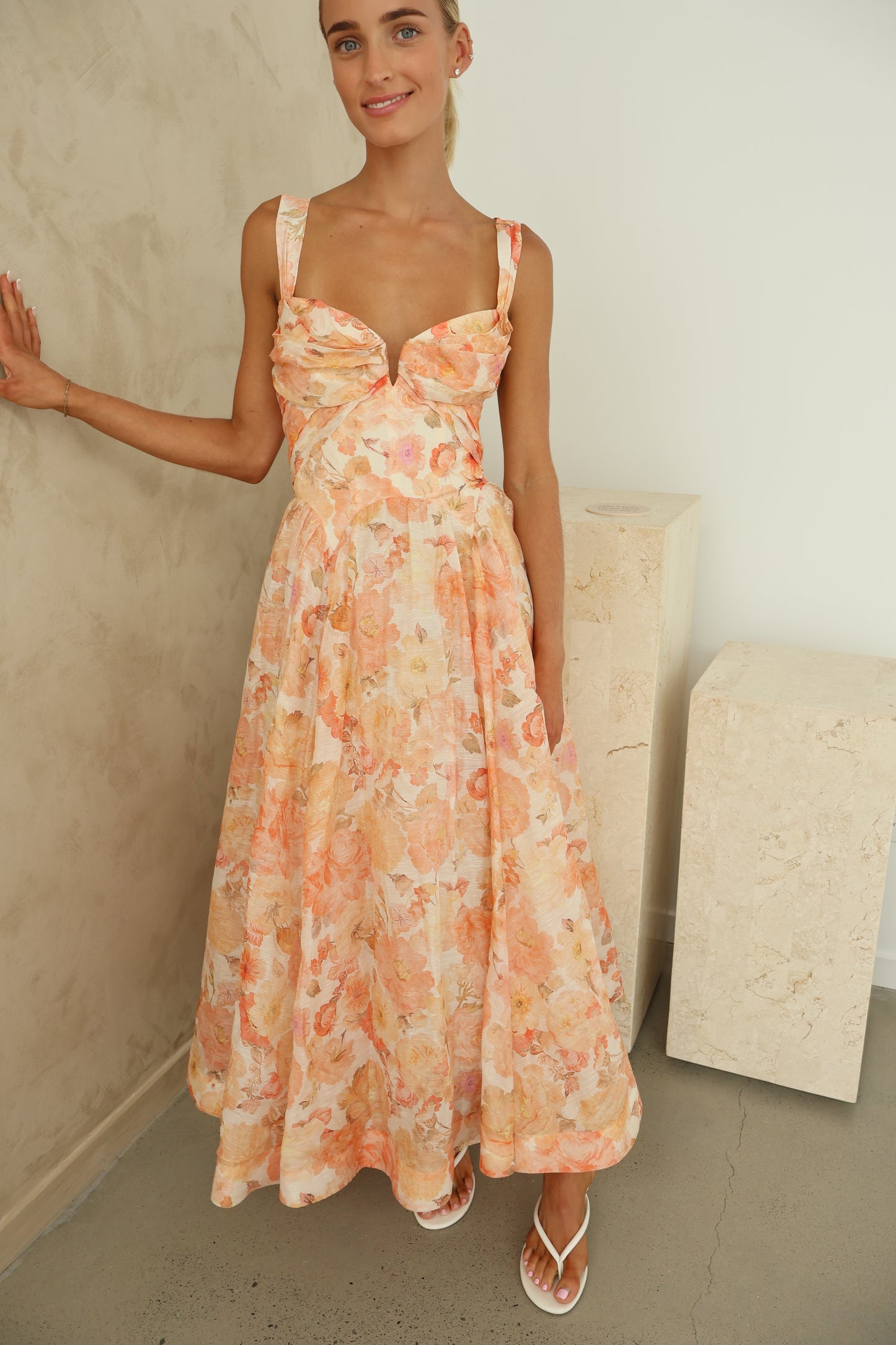 Zimmermann REBELLION DRAPE MIDI DRESS