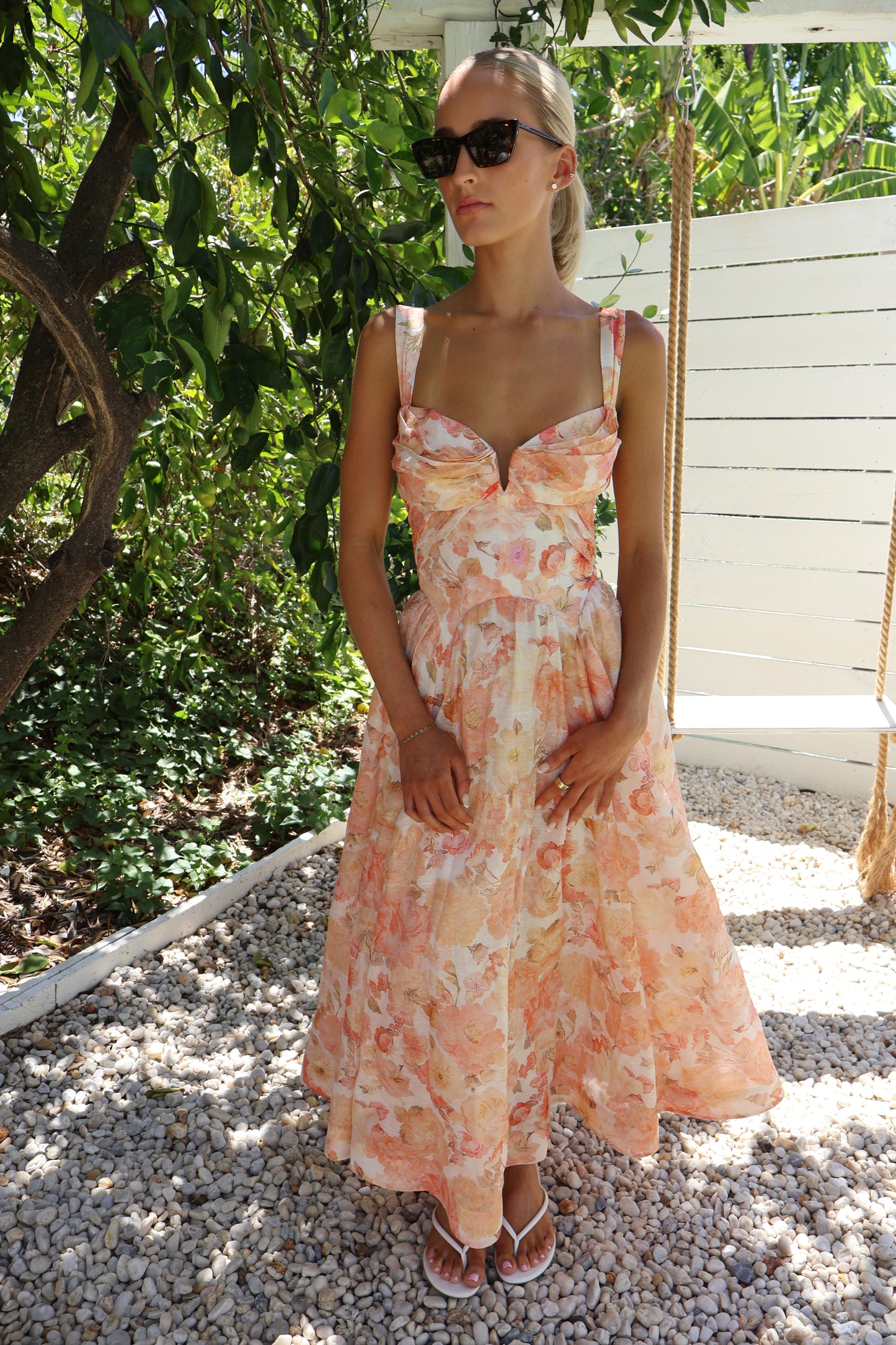 Zimmermann REBELLION DRAPE MIDI DRESS