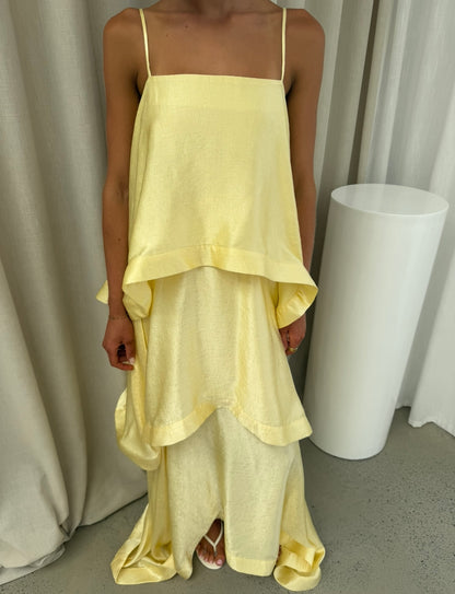 Elliatt Tilly Tiered Maxi Dress in Butter Yellow
