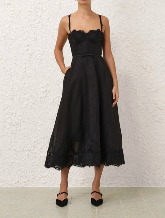 Zimmermann Hypnotic Lace Trim Gown size 1