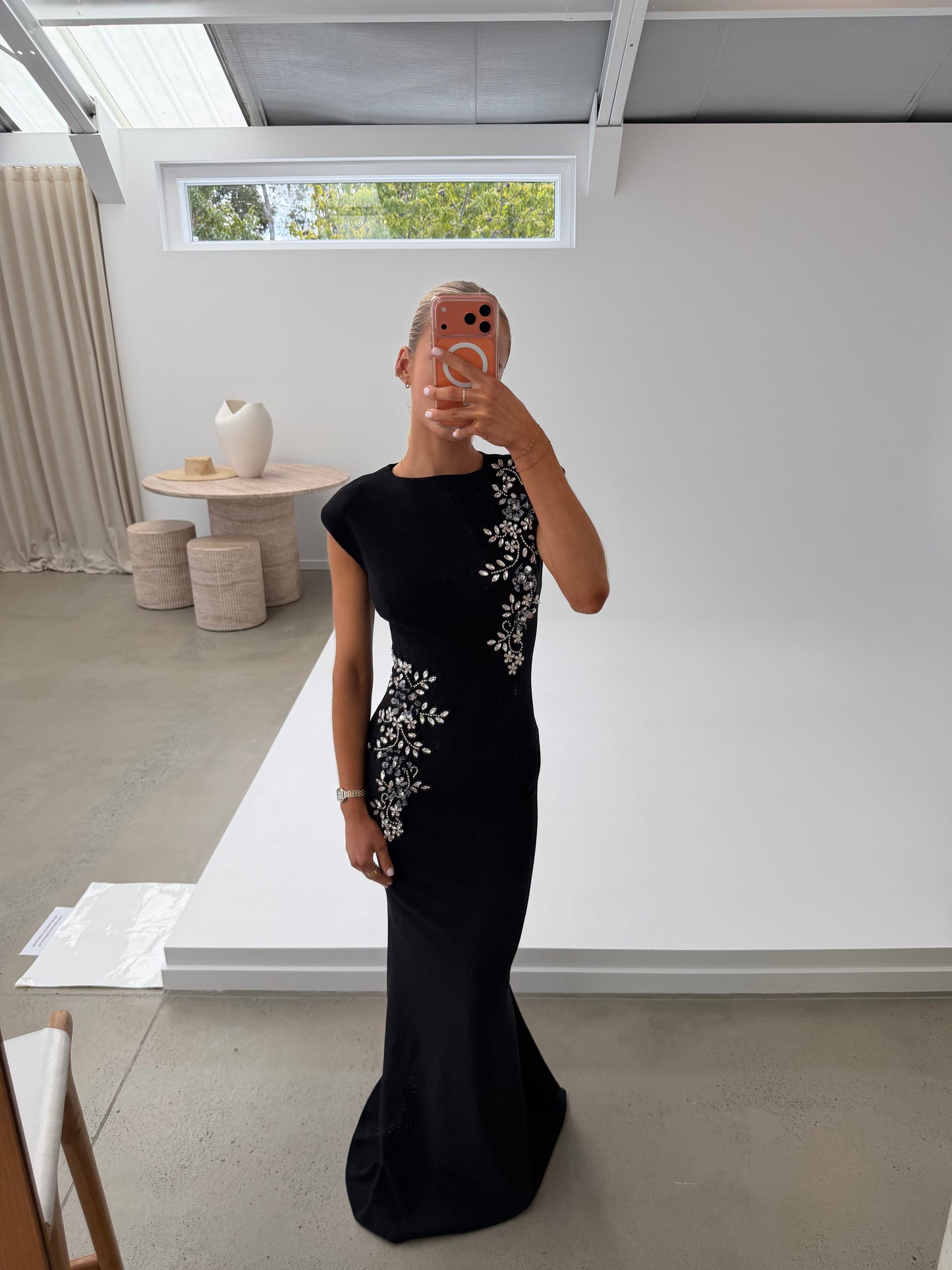 Elliatt Veda Embellished Gown in Black