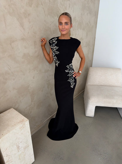 Elliatt Veda Embellished Gown in Black