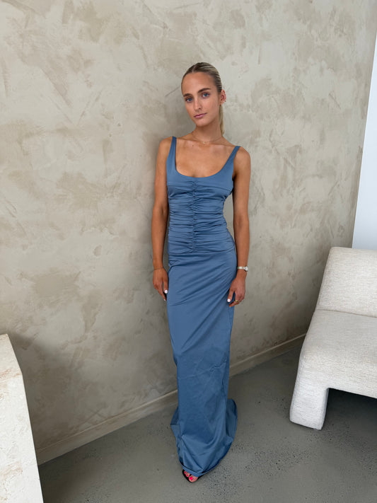 Ance Gria Atlein Gown in Vintage Blue