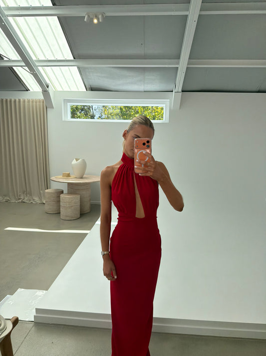 Nookie The Martini Halter Gown - Red