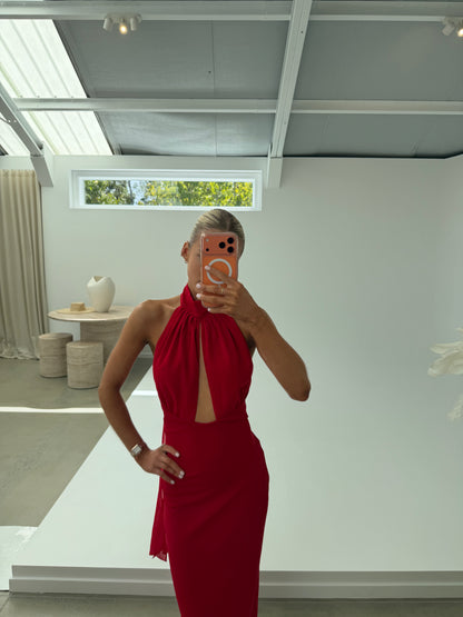 Nookie The Martini Halter Gown - Red