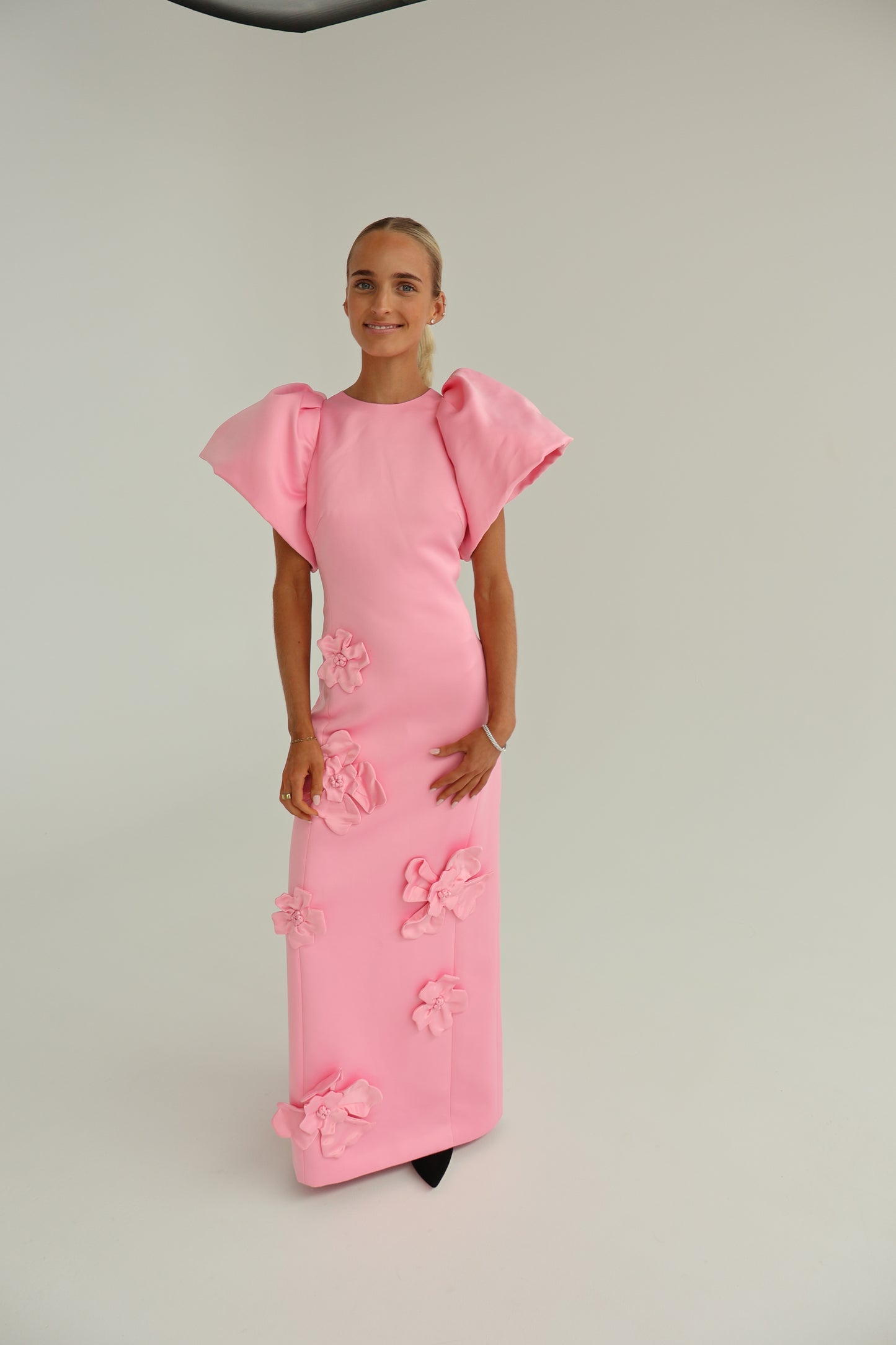 Leo Lin Lucinda Floral Appliqué Maxi Dress