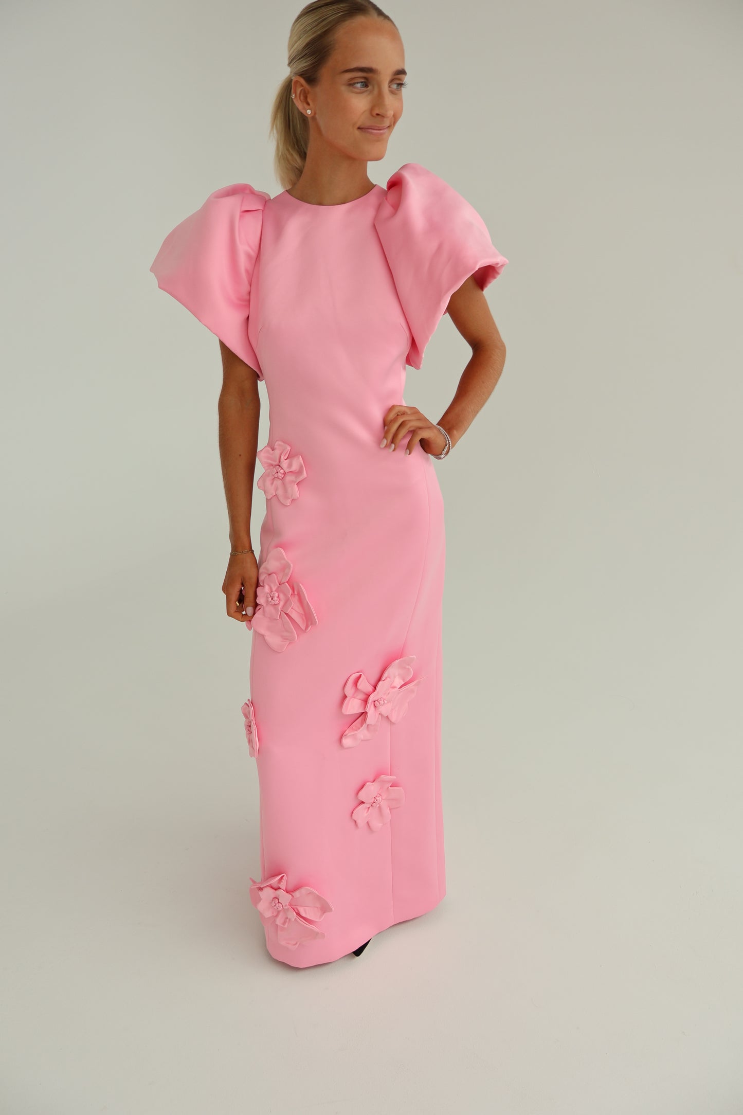 Leo Lin Lucinda Floral Appliqué Maxi Dress