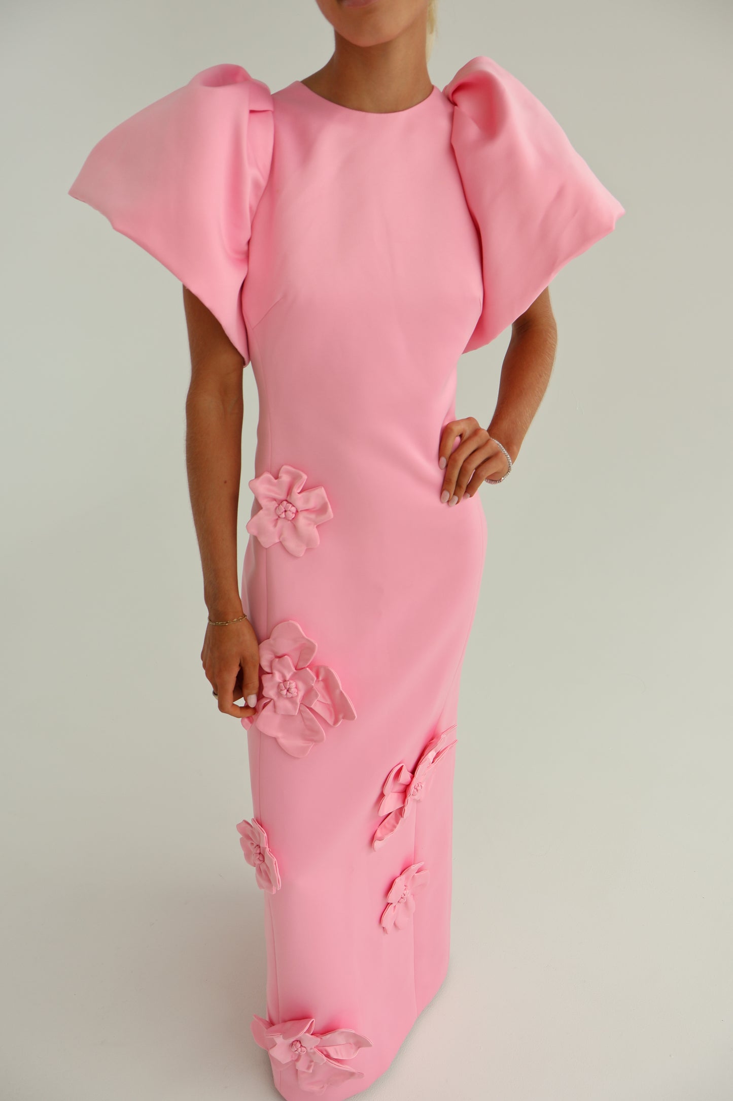 Leo Lin Lucinda Floral Appliqué Maxi Dress
