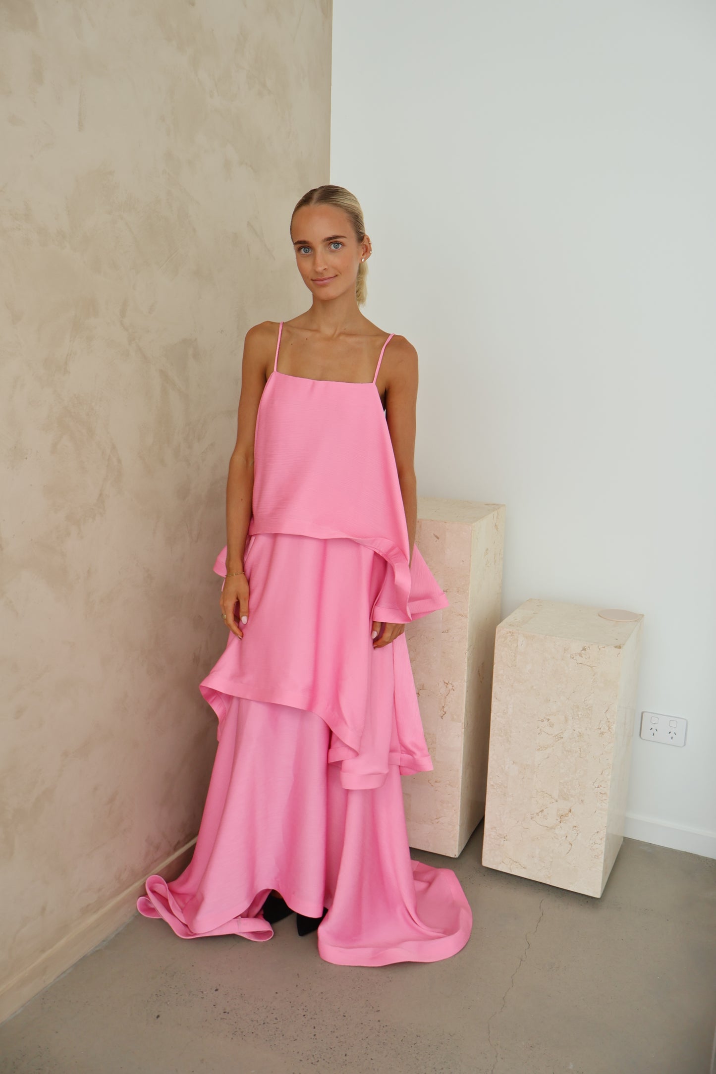 Elliatt Tilly Tiered Maxi Dress in Pink