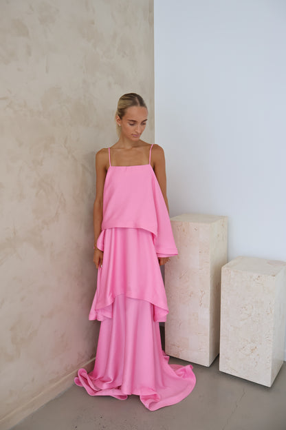 Elliatt Tilly Tiered Maxi Dress in Pink