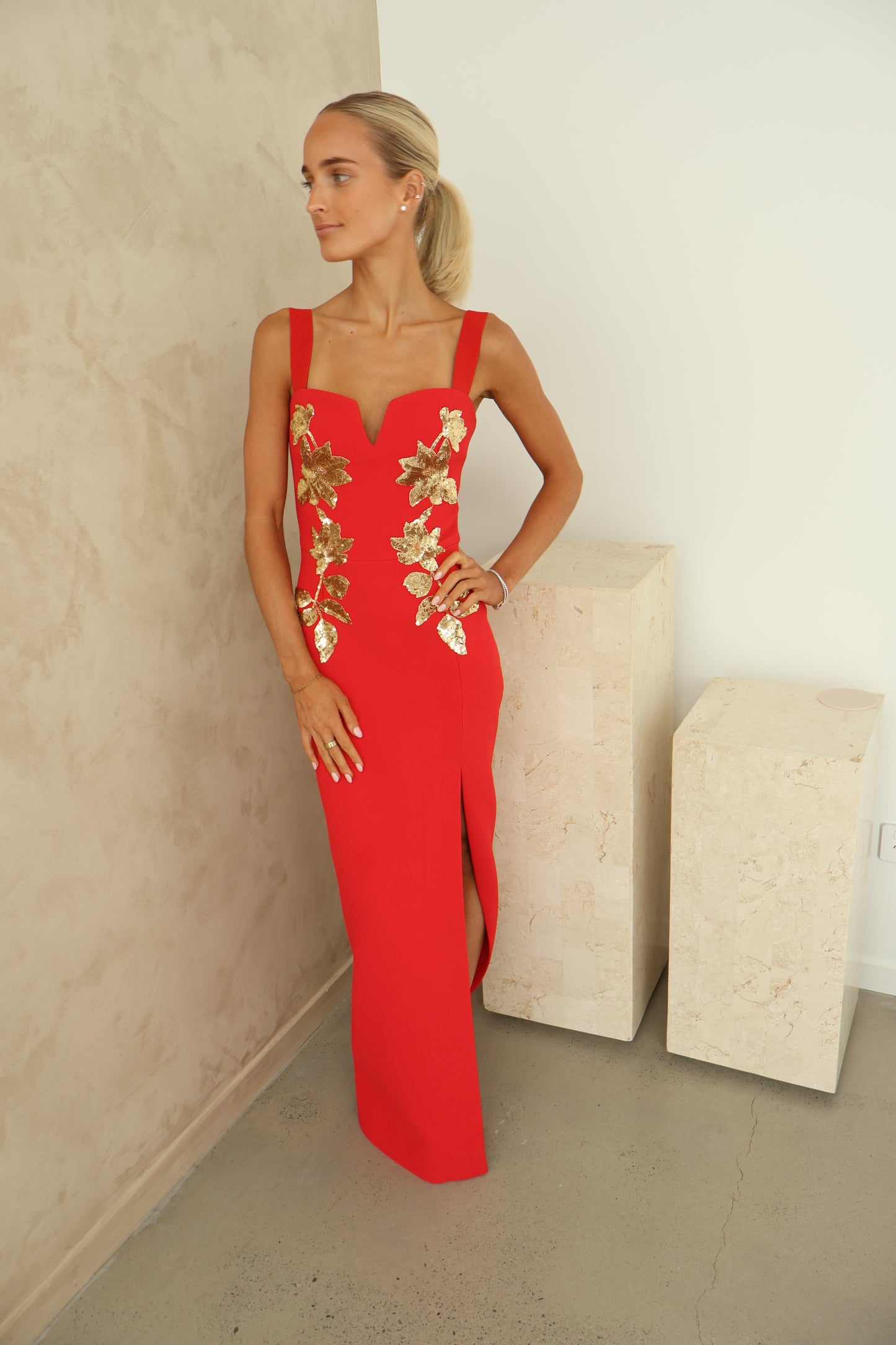 Rebecca Vallance Versaille sequined crêpe gown