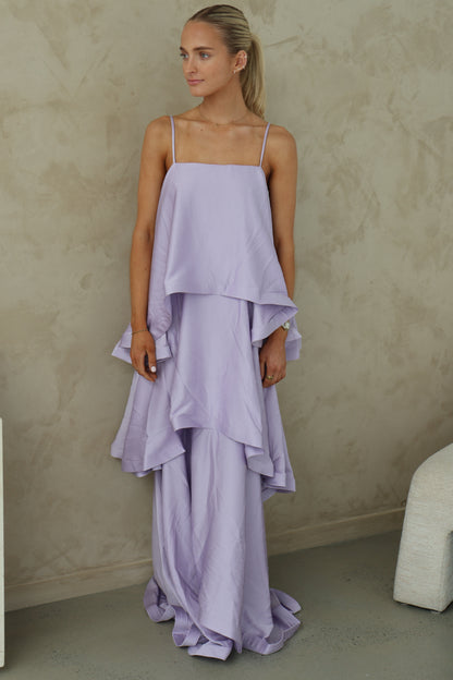 Elliatt Tilly Tiered Maxi Dress in Purple