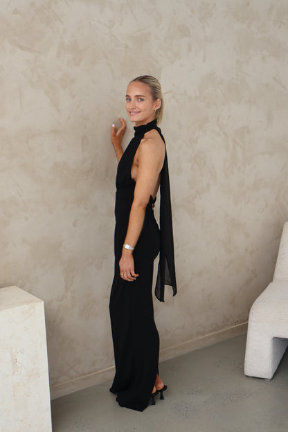 Nookie Martini Halter Gown - Black