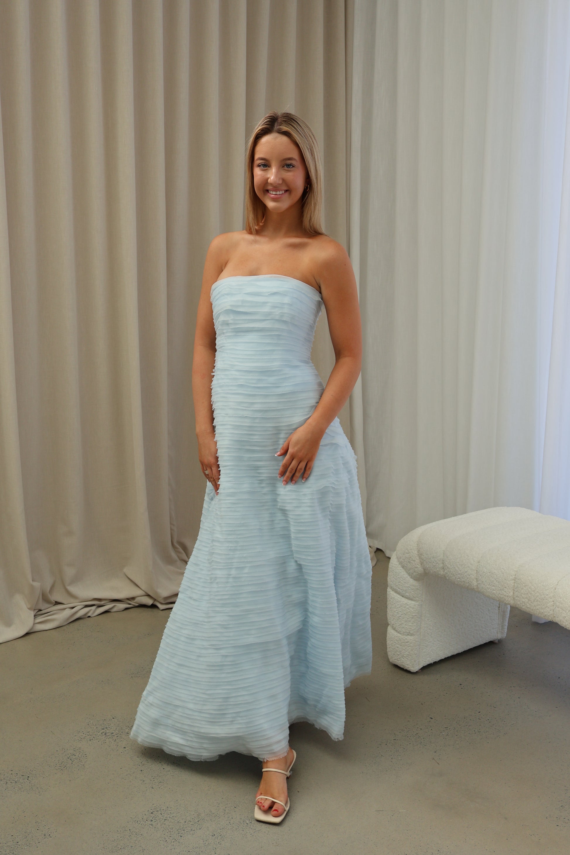 Aje Soundscape Maxi Dress blue ABC Dress Hire Aje Soundscape Maxi Dress blue ABC Dress Hire