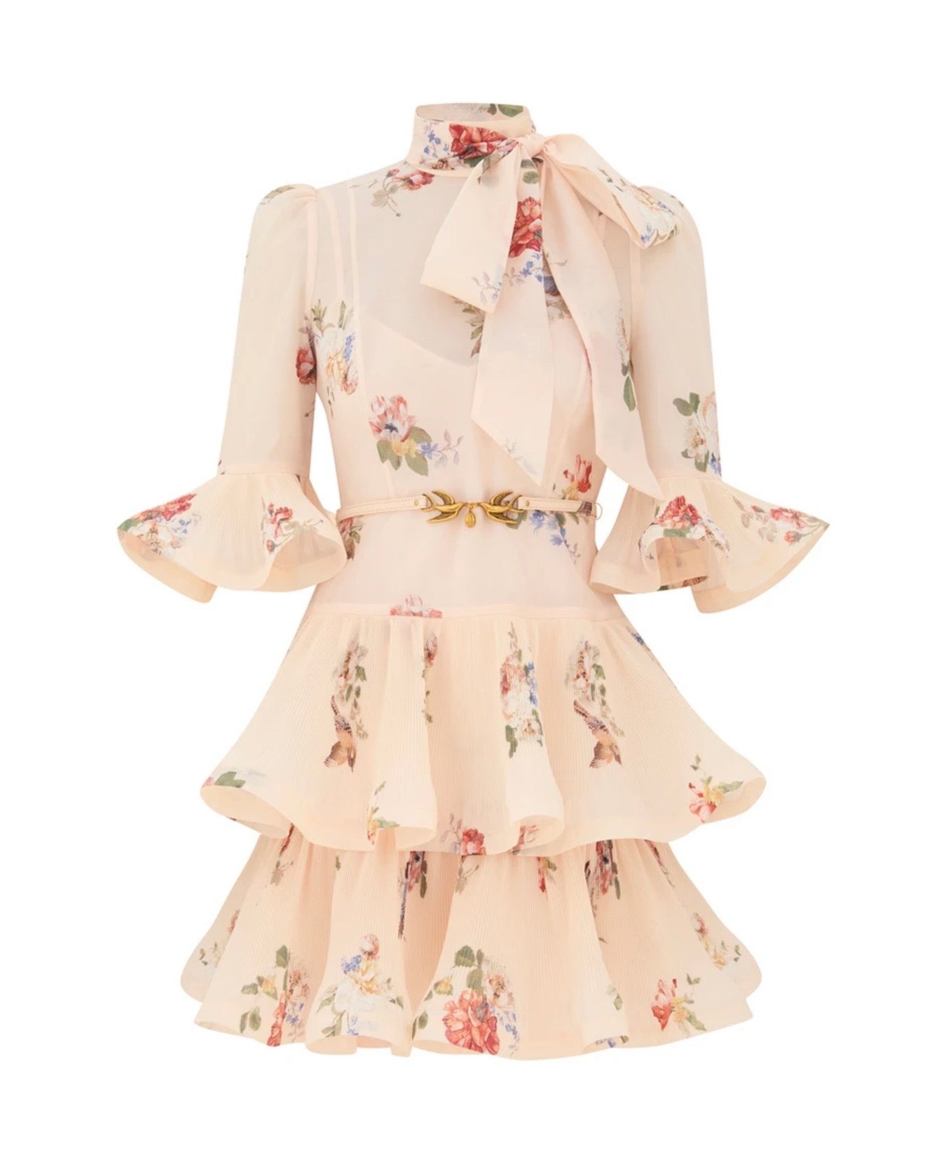Zimmermann Pleated Sleeved Mini Dress