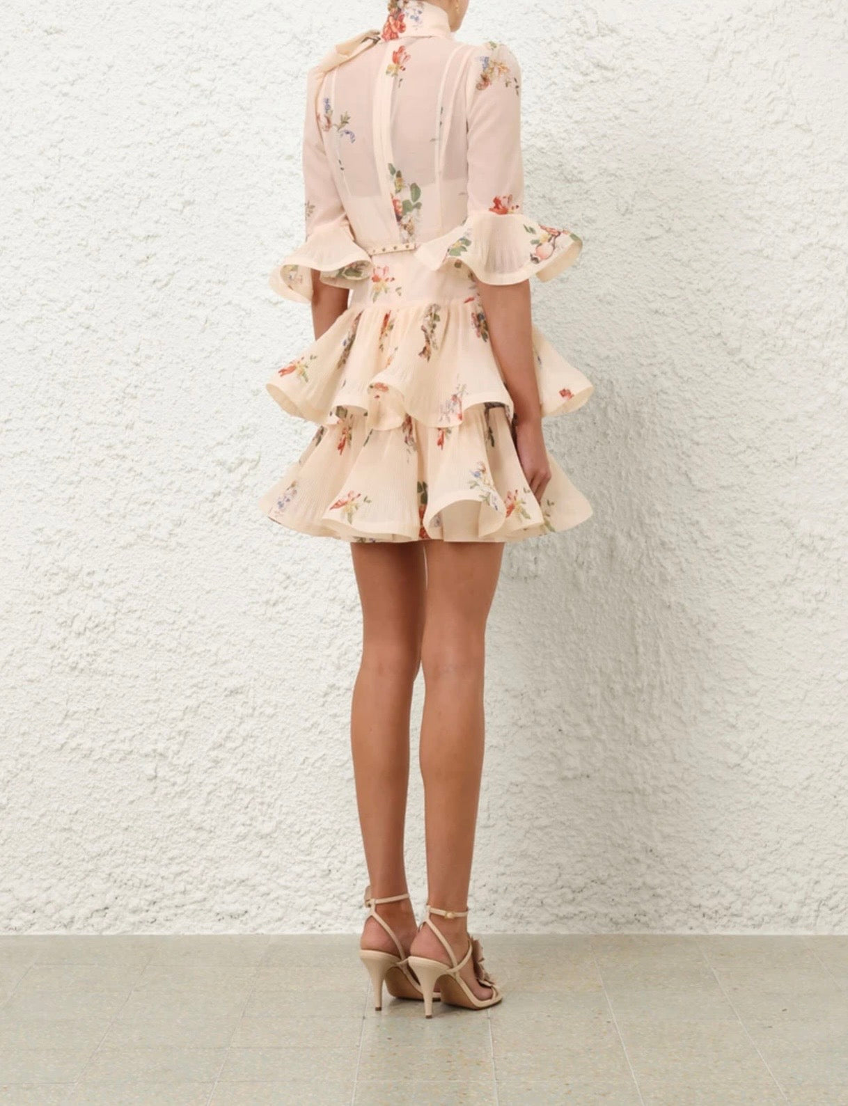 Zimmermann Pleated Sleeved Mini Dress