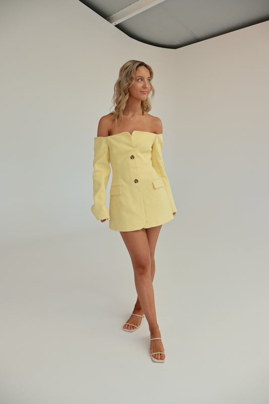 Sir the label Sandrine tailored mini dress yellow