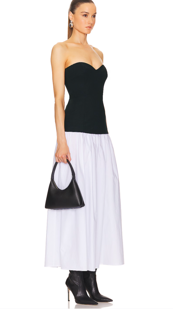 Helsa Faille Colorblock Midi Dress