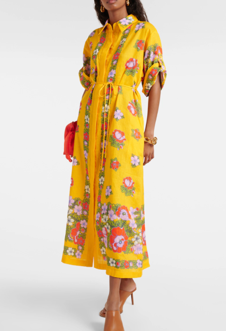 Alemais Belted floral linen shirt dress Mytheresa Exclusive – ABC Dress Hire