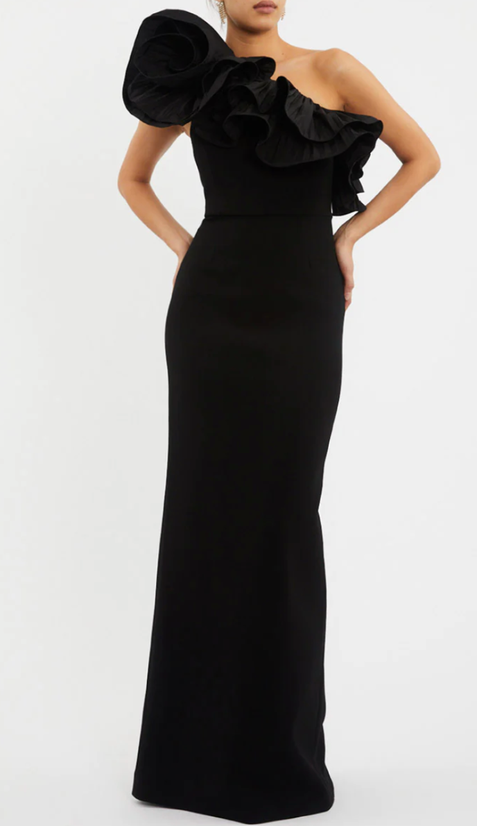 REBECCA VALLANCE ワンピース Chloe one-shoulder gown852726 Rebecca Vallance Chloe One shoulder Gown – ABC Dress Hire