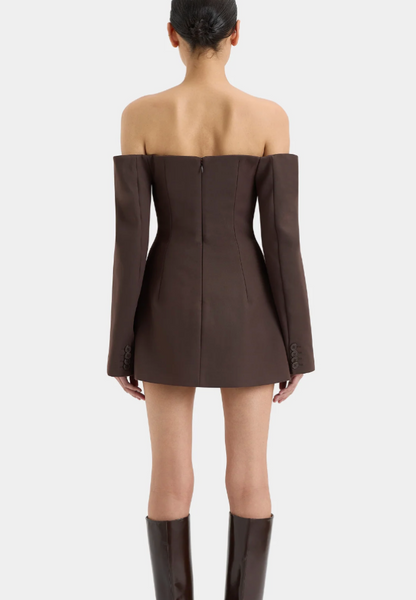 Sir the label sandrine tailored mini dress brown