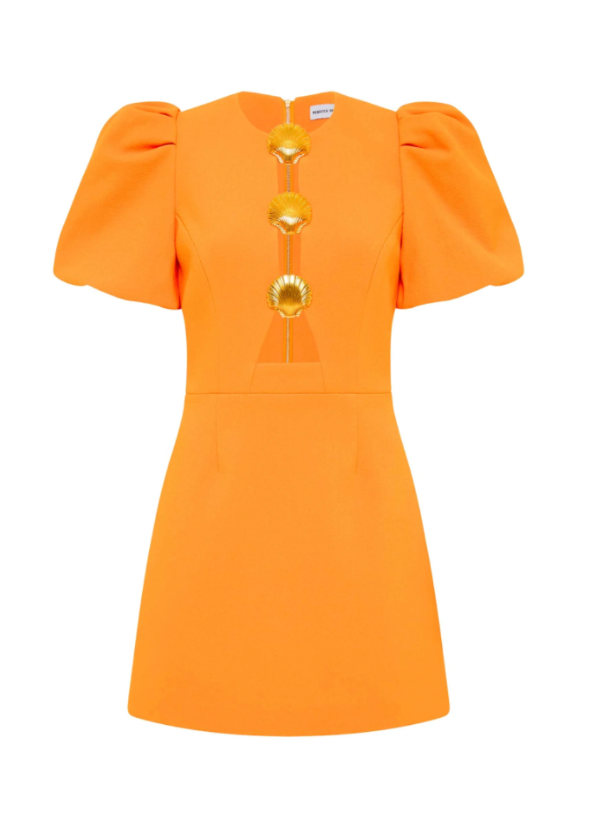 Rebecca Vallance Sirene puff sleeve orange