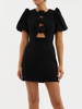 Rebecca Vallance Aubree Flower Mini Dress - black